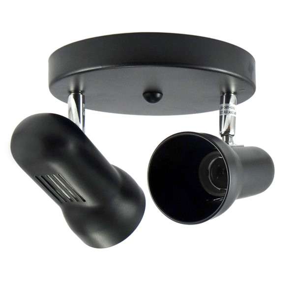 SPOT DOBLE REDONDO NEGRO MEGA     1505