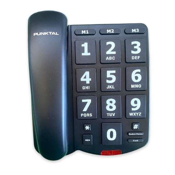 TELEFONO DE MESA TECLAS GRANDES NEGRO      PUNKTAL