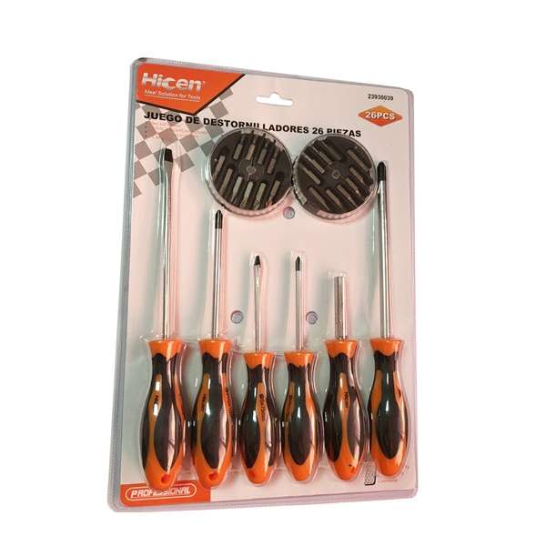 DESTORNILLADOR JUEGO X 26 PIEZAS             HICEN