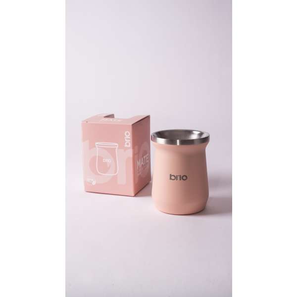 MATE ALTO ACERO INOX ROSA 236 ML BRIO