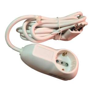 ALARGUE 1 SCHUKO+2 LATERAL 2.5mts BCO  ELECTRALINE