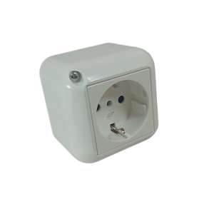TOMA SCHUKO EXT C/TIERRA ARMADO BLANCO      PRESTA