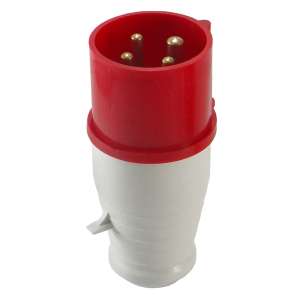 FICHA 32 AMP INDUSTRIAL MACHO 3P+T ROJA     SASSIN