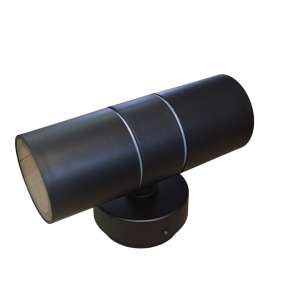 CILINDRO 2 LUCES GU10 POLICARBONATO IP44 NEGRO