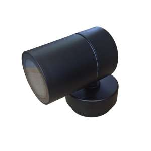 CILINDRO 1 LUZ GU10 POLICARBONATO IP65 NEGRO