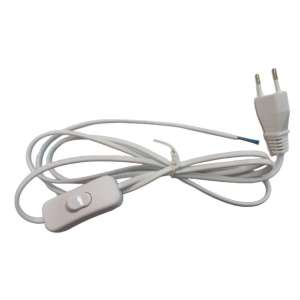 CHICOTE 1.8mts CON FICHA Y PERILLA BIPOLAR BLANCO